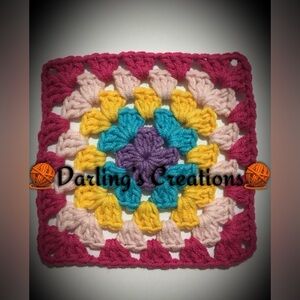 Granny Squares Crocheted Trimmed Handmade 24pcs